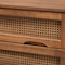 Baxton Studio Melora Mid-Century Modern Walnut Brown Finished Wood and Rattan Twin Size 4-Piece Bedroom Set 241-11178-11179-11298-11299-11300-ZORO - alternate 3
